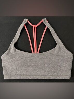 Lululemon Strappy Back Sports Bra | Heather Gray Pink  Athleisure Size Small 045